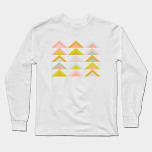 Triangles in Pastel Earth Tones Long Sleeve T-Shirt